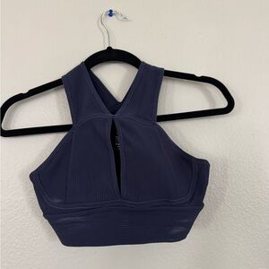 Women's deep purple High-Neck Sports Bra